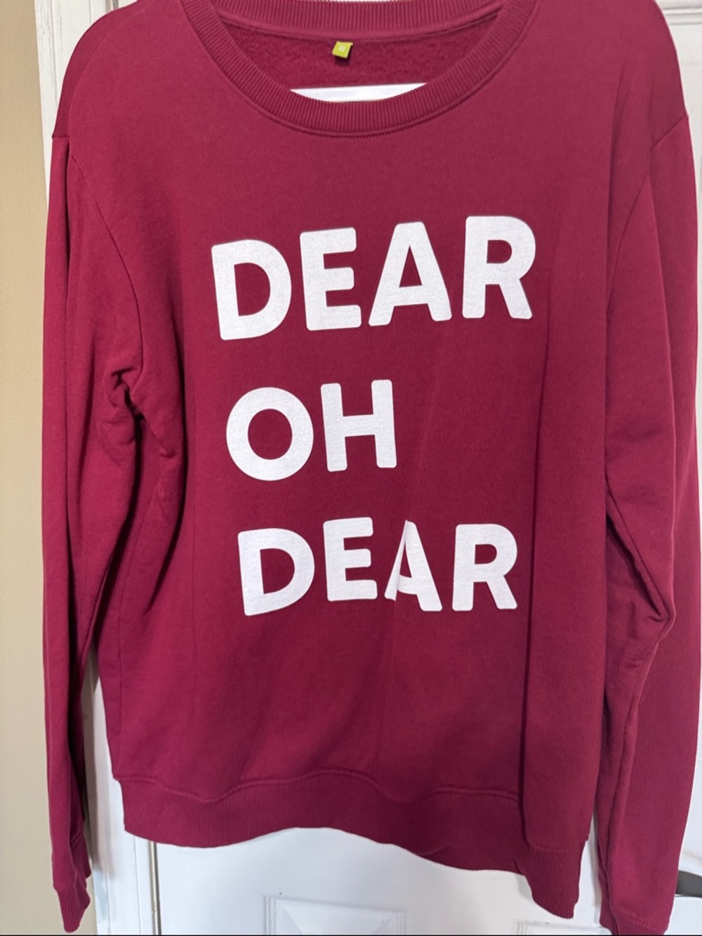 Dear Oh Dear Organic Cotton Sweatshirt Burgundy UK Size 18/US 14